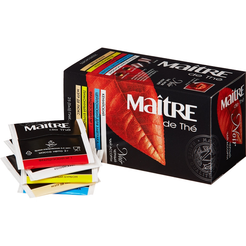 Чай Maitre черн.ассорти 25 пак/уп