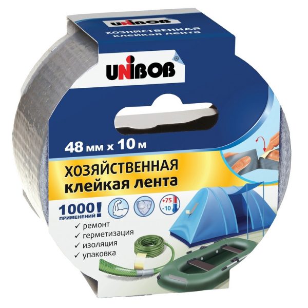 Клейкая лента армированная Хозяйственная UNIBOB 48мм х 10м