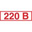 Знак безопасности Z05 Указатель напряжения 220В (пленка 50х20) уп.10шт